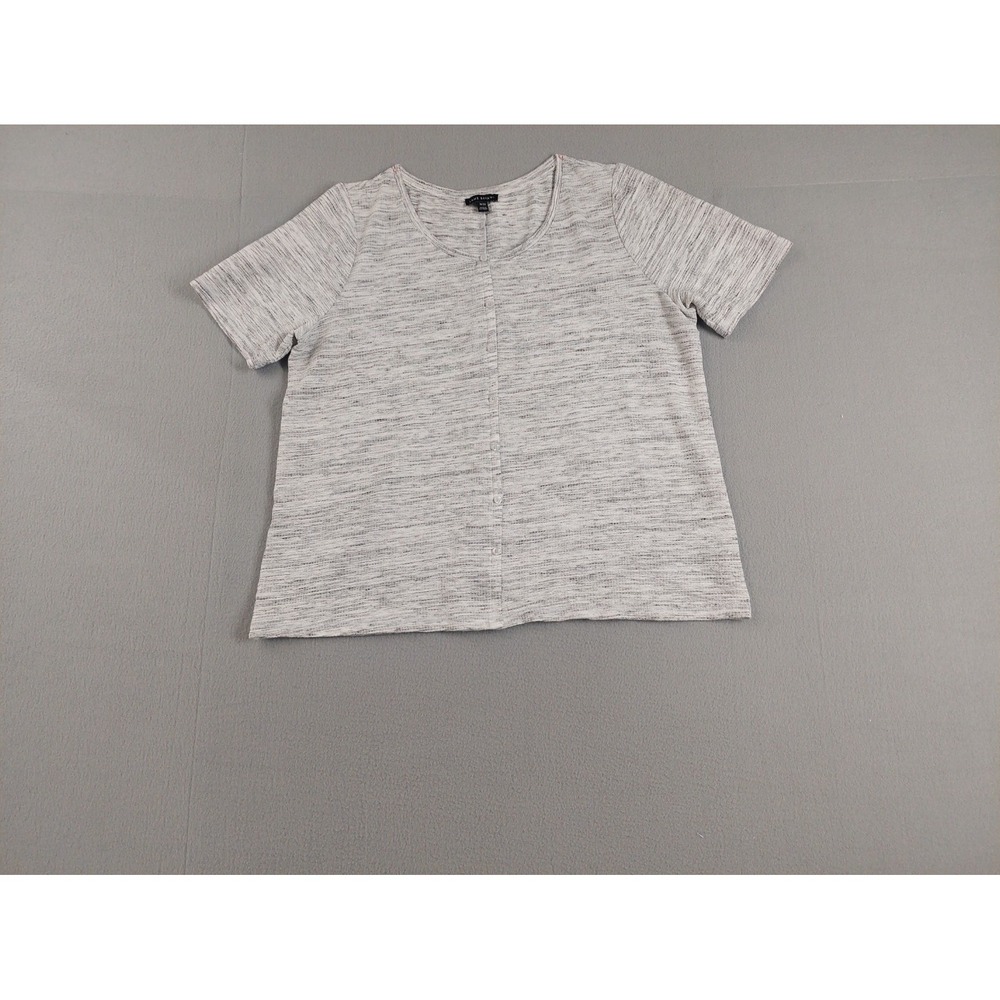 Lane Bryant Women Top 18 Gray Heather Short Sleeve Round Neck Summer Casual Wear